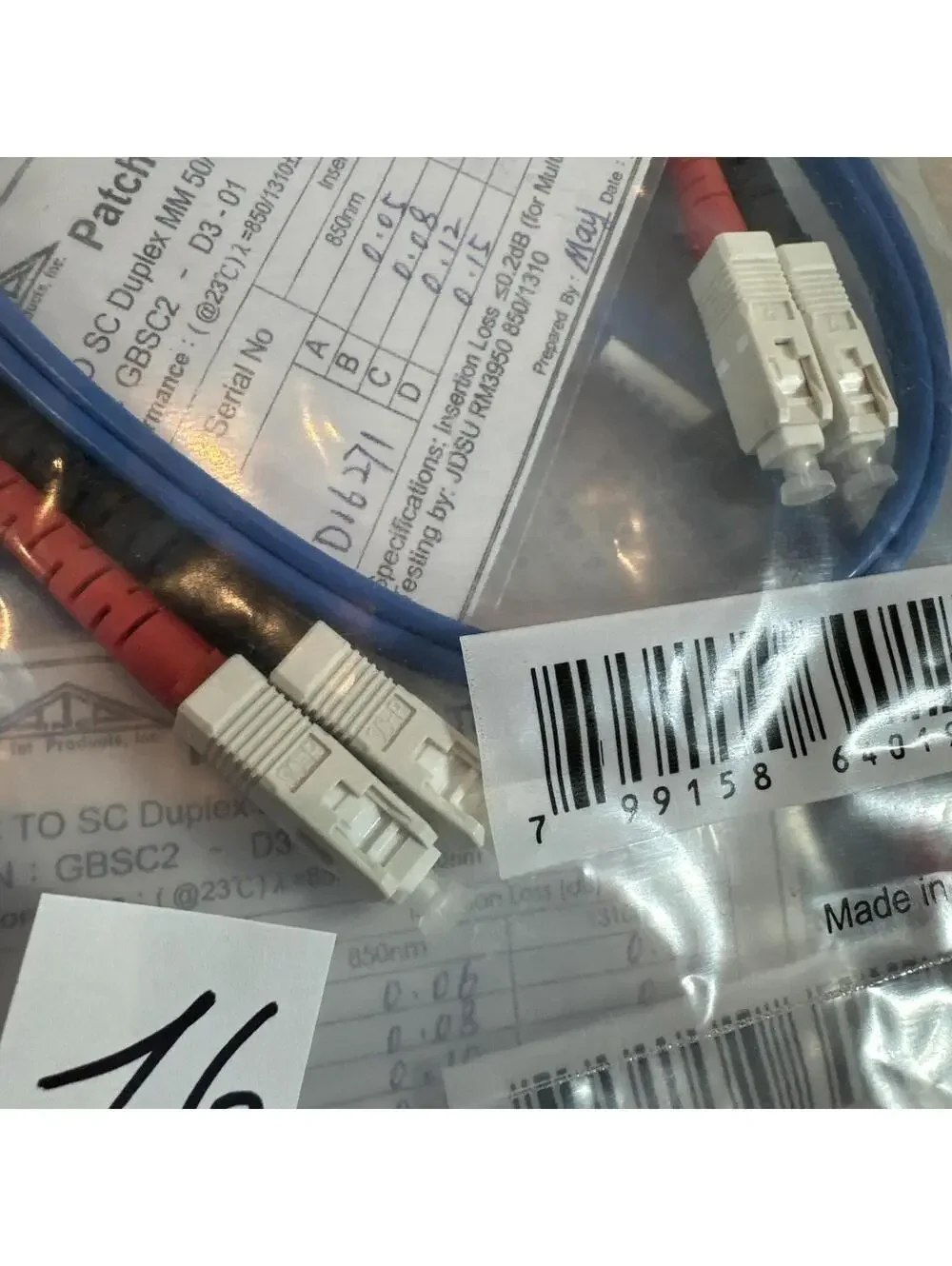 Lot of 22 Allen Tel GBLC2-D3-01 Duplex MM 50/125 Fiber Optic Patchcord Cable!